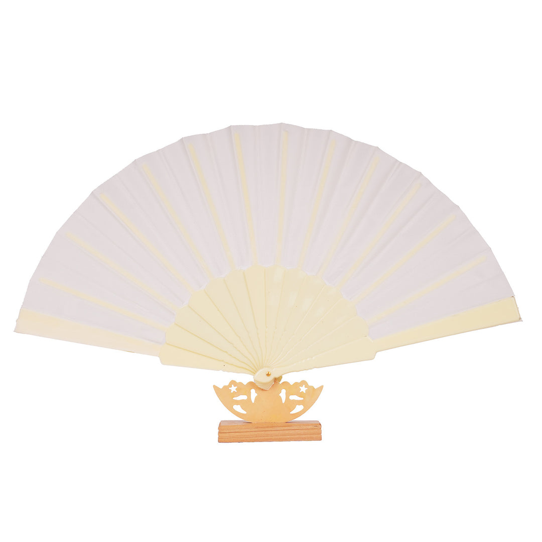 Ladies decorative fan with elegant wooden handle Stornfield
