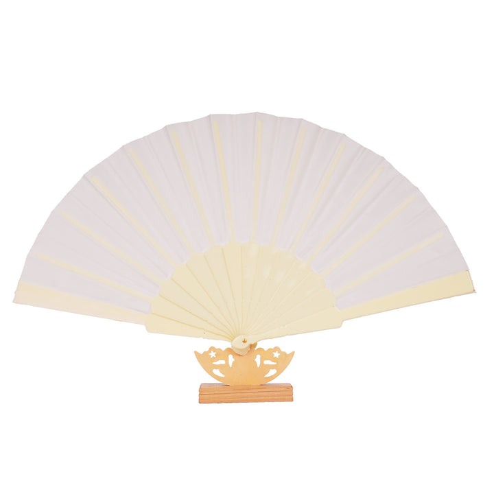 Women's artistic hand fan with filigree wooden handle Stornfield