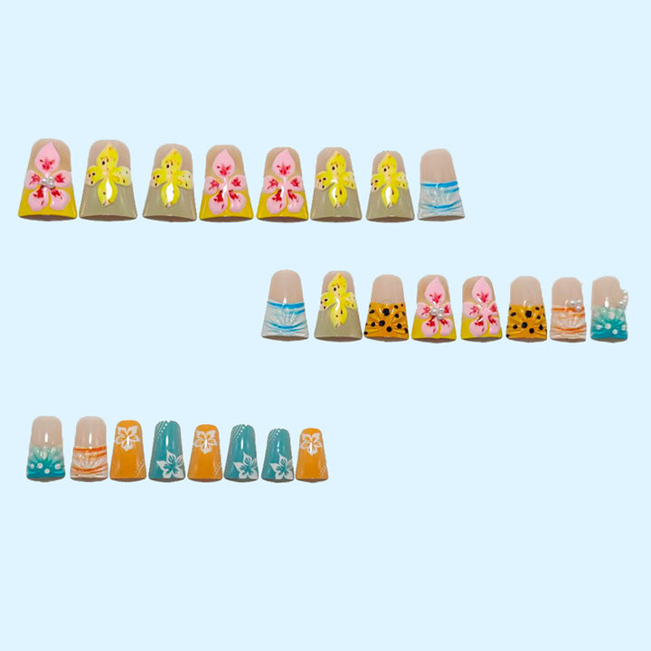Exclusive artificial nails with floral accents and artistic embellishments Stornfield