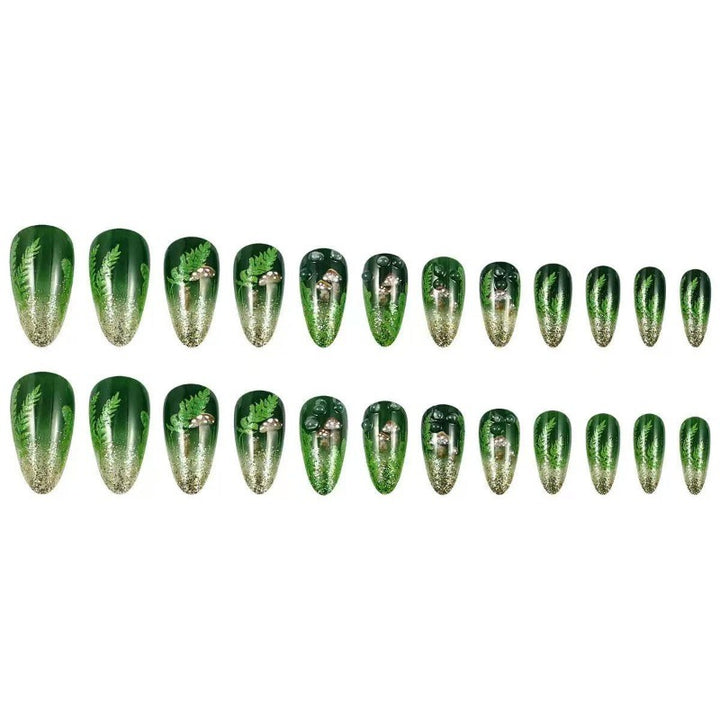 Elegant artificial nails with botanical design Stornfield