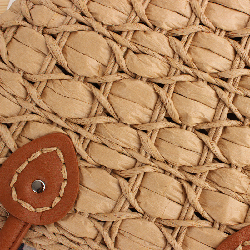 Handcrafted wicker bag with elegant leather accents Stornfield