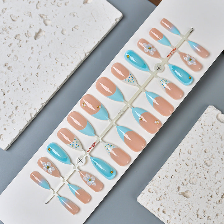 Glamorous Floral-Accent Press-On Nail Set Stornfield