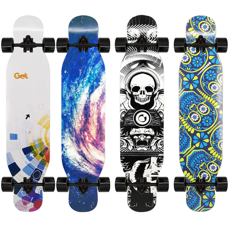 Artistic Lion-Emblazoned Longboard Stornfield