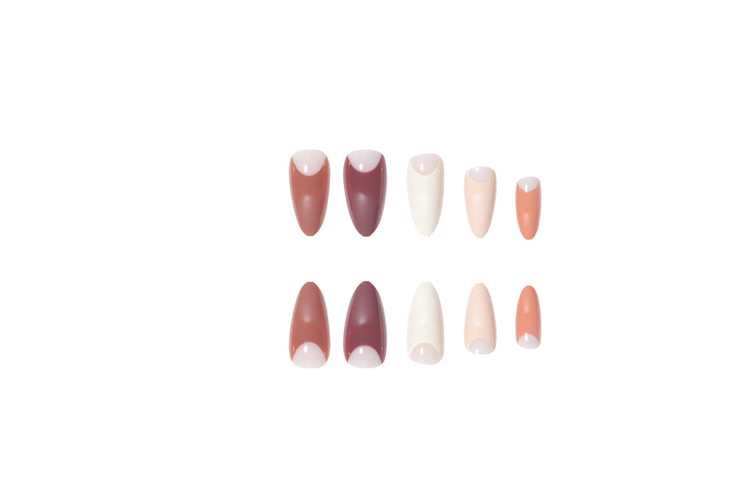 Elegant Stiletto Press-On Nail Set with Unique French Tips Stornfield