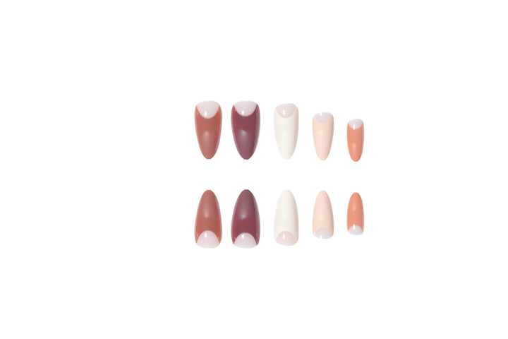 Elegant Stiletto Press-On Nail Set with Unique French Tips Stornfield