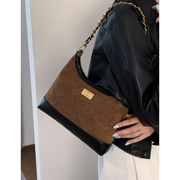 Quilted Suede Hobo Handbag Stornfield