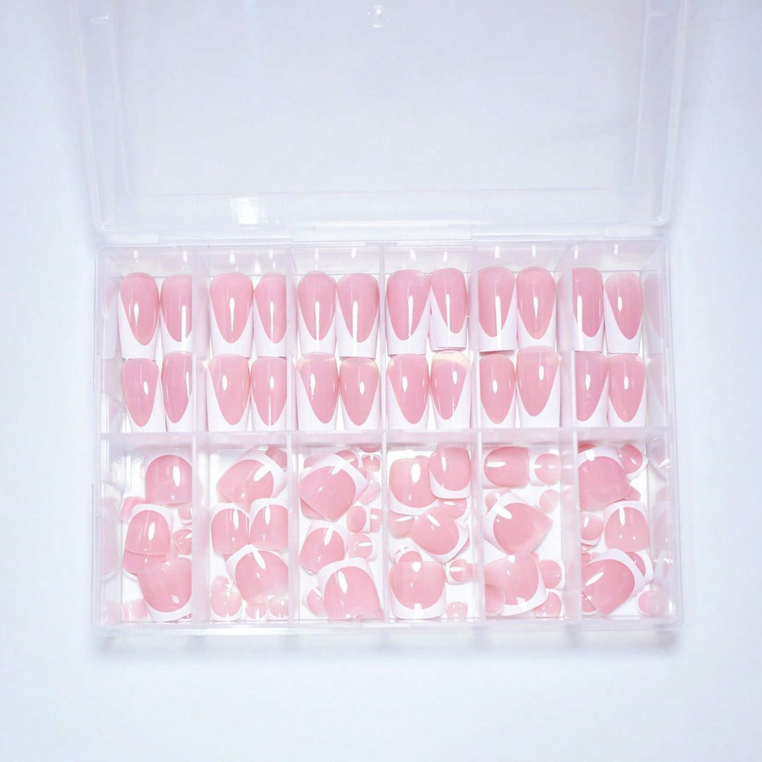 Premium French Tip Press-On Nail Set Stornfield