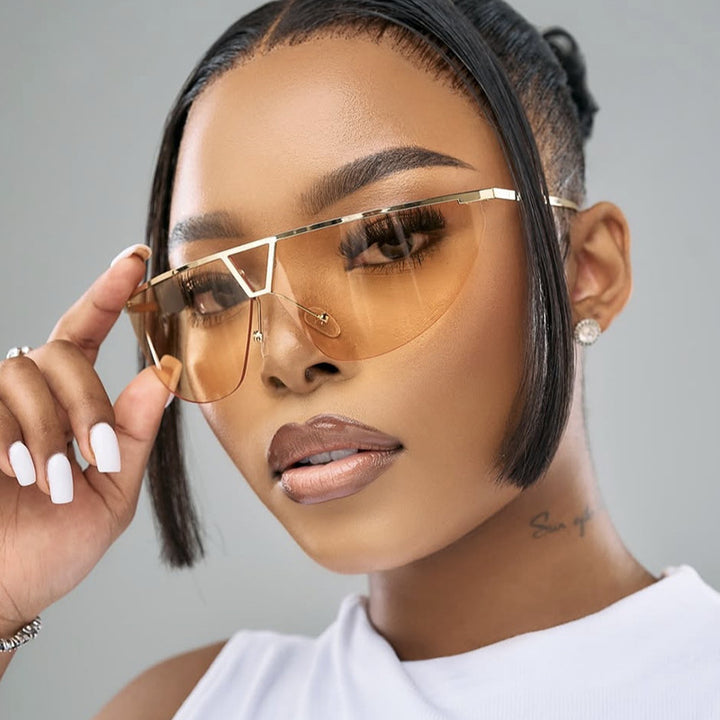 Women's futuristic sunglasses with protective metal frame Stornfield