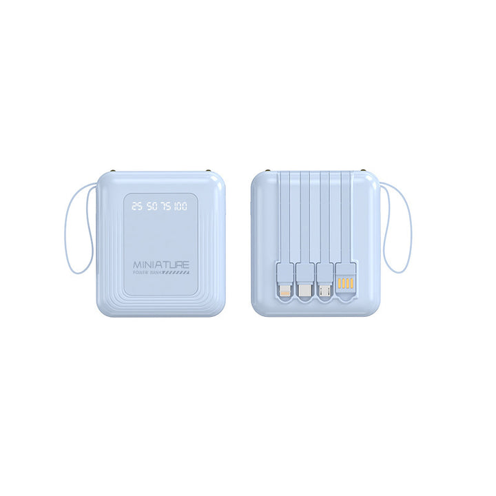 Compact power bank with integrated cable and digital charging display Stornfield