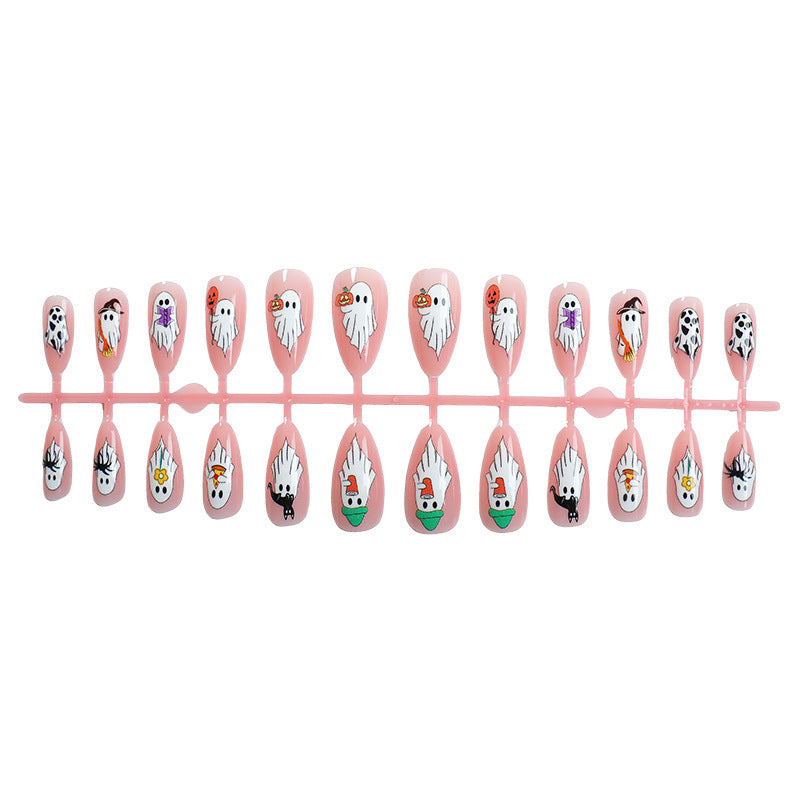 Creative Acrylic Nail Set with Halloween Motifs Stornfield