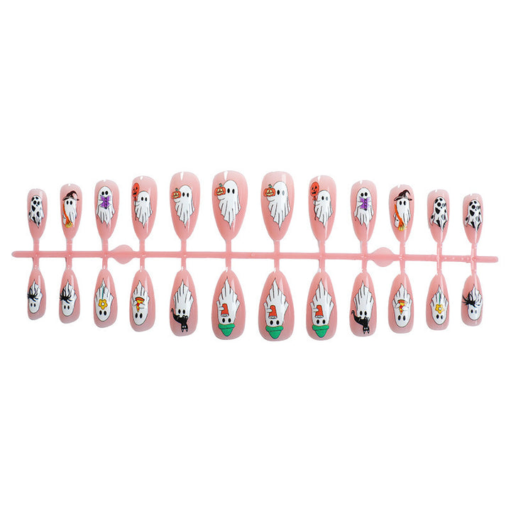 Creative Acrylic Nail Set with Halloween Motifs Stornfield
