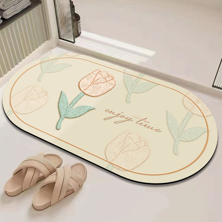 Chic Inspirational Floral Bath Mat