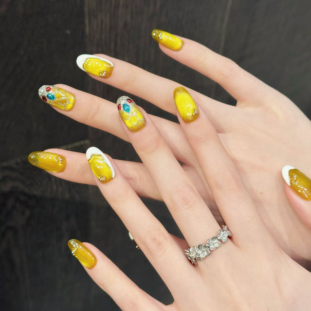 Decorative Nail Art Kit with Gem Accents