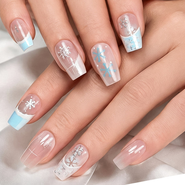 Stylish Winter-Themed Press-On Nails Stornfield