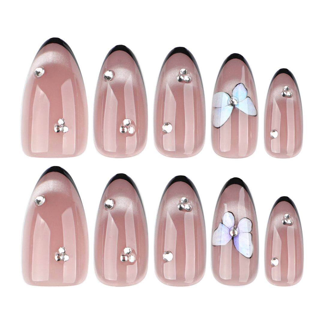 Artificial nail art with pearl and flower decorations Stornfield