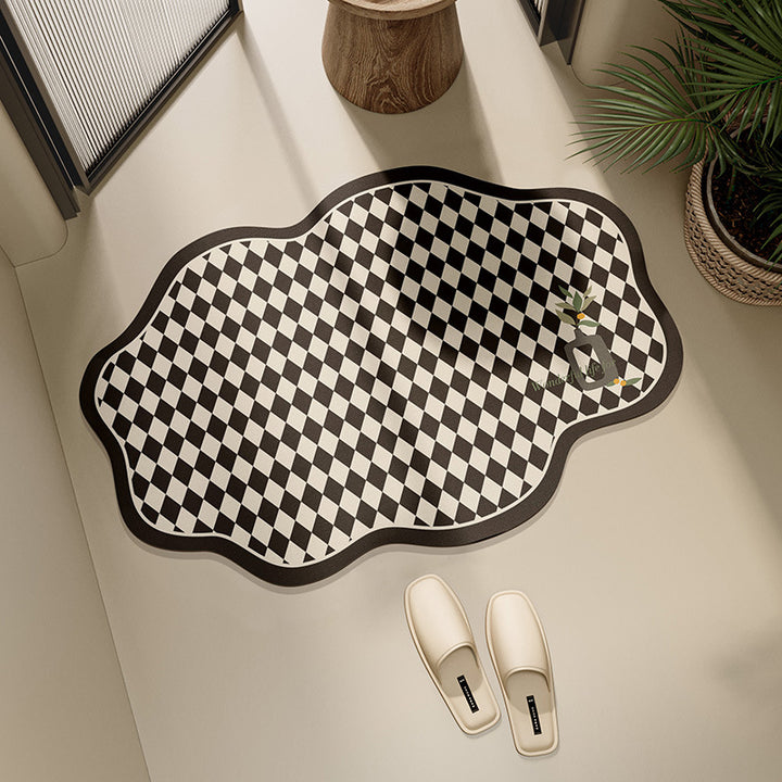 Stylish Checkerboard Bath Mat