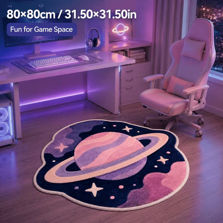 Planet-Themed Gaming Area Rug