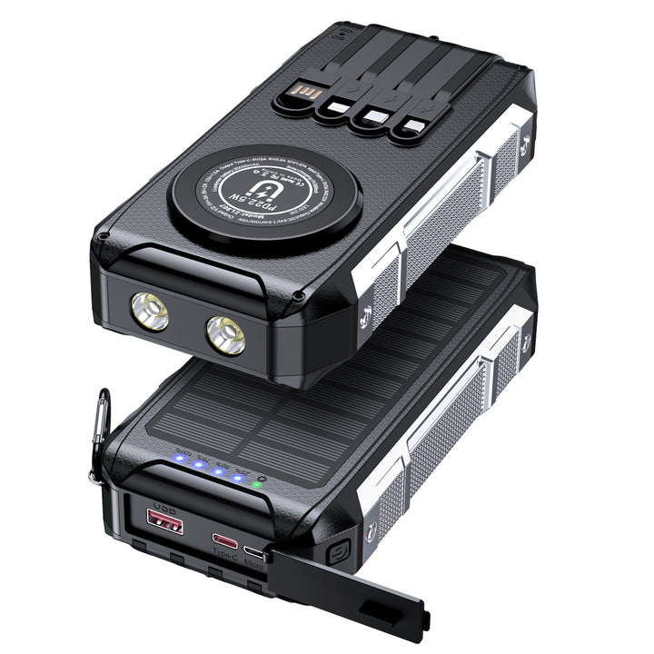 Multifunctional solar power bank with LED light and fast charging function Stornfield