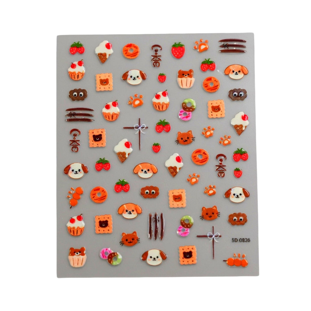 Creative Dessert-Themed Nail Art Stickers
