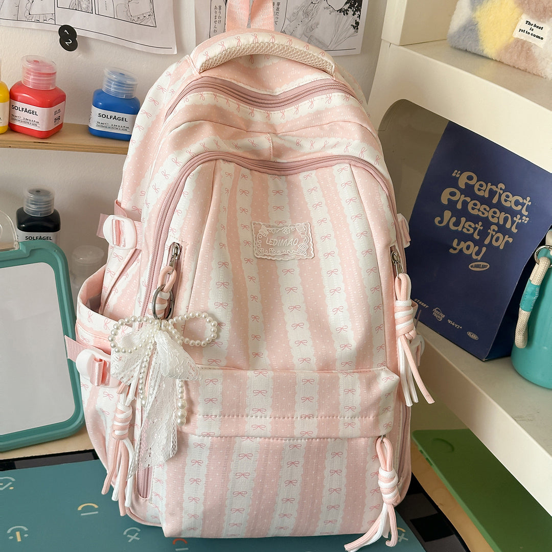 Charming Decorative Bow-Embellished Backpack Stornfield