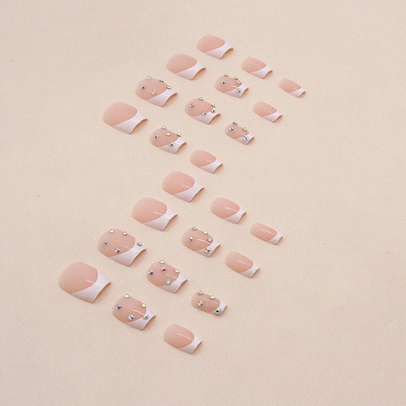 Elegant Rhinestone French Tip Nail Art Stornfield