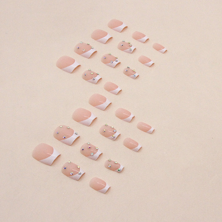 Elegant Rhinestone French Tip Nail Art Stornfield