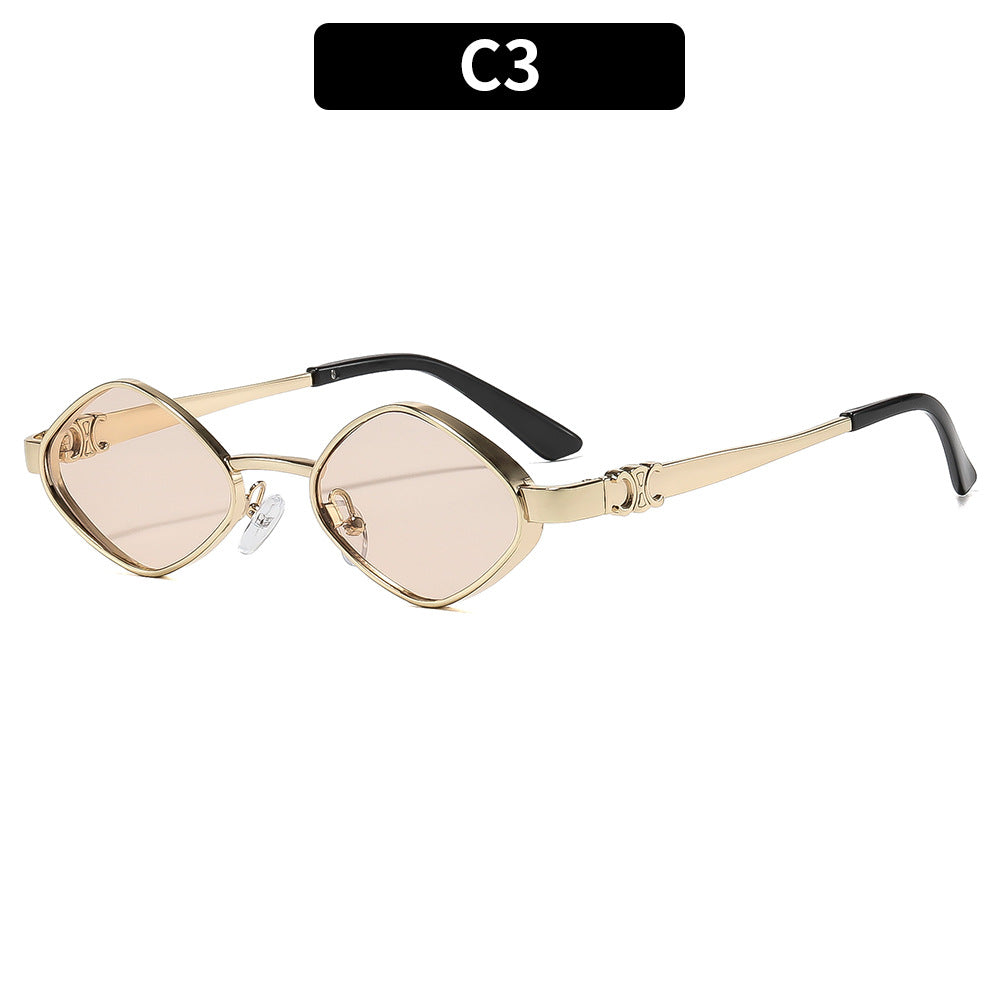 Chic Geometric Metal Frame Sunglasses