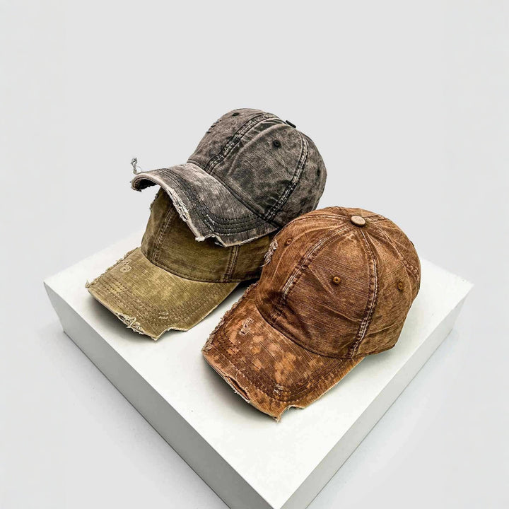 Men's Distressed Denim Baseball Hat Stornfield