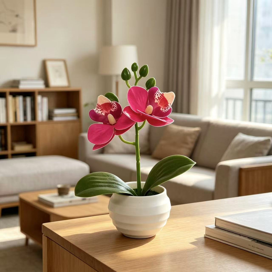Lifelike Decorative Orchid Plant Arrangement for Home Decor