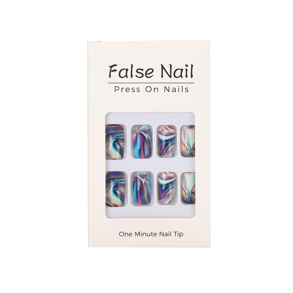 Artificial nail set in modern marble design Stornfield