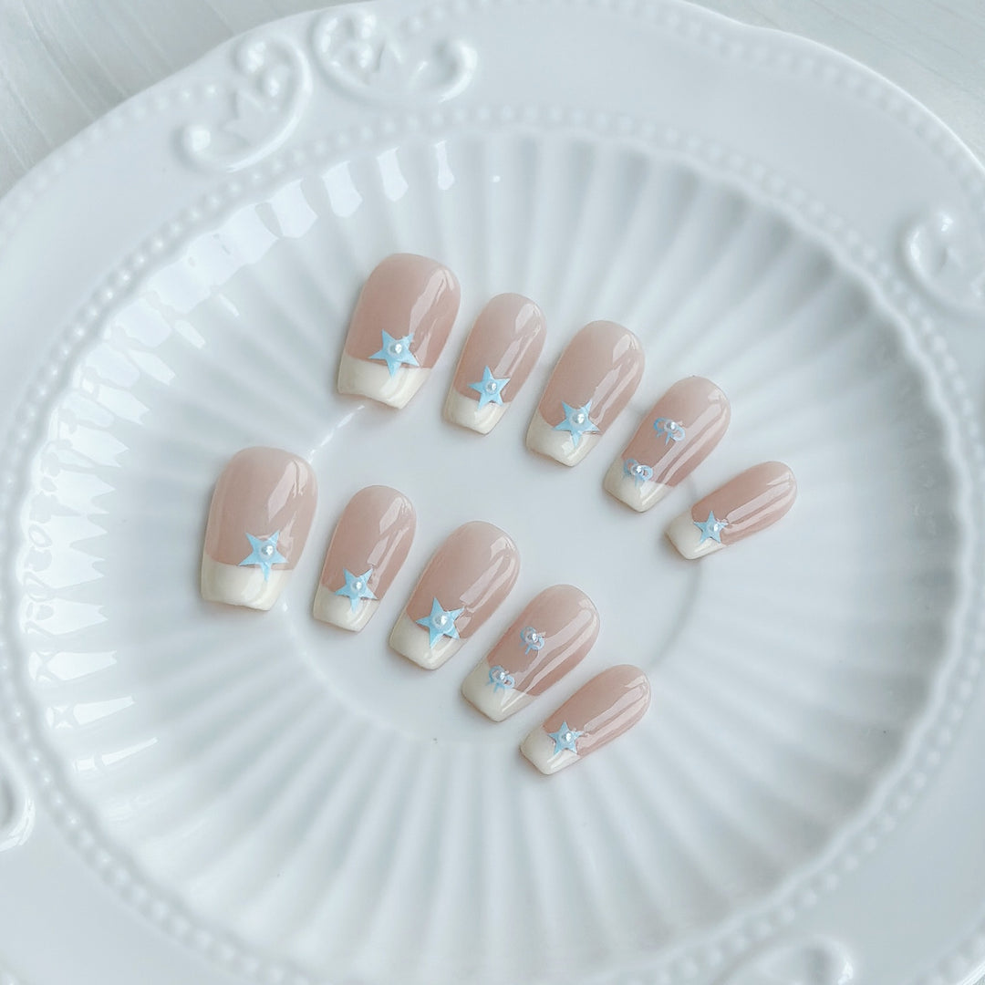 Nail Art Set with Star and Gem Accents