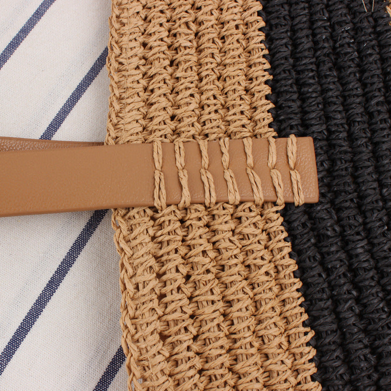 Spacious straw bag with elegant leather handles Stornfield