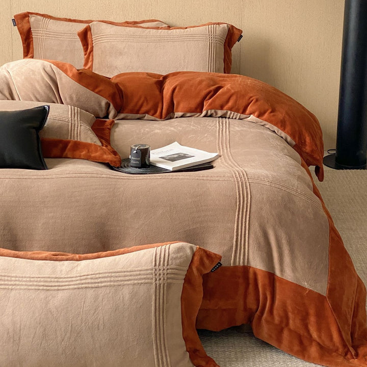 Linen-Blend Pintuck Duvet Cover Set with Matching Pillow Shams
