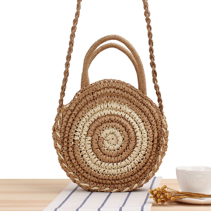 Round Bast Crossbody Bag with Spiral Design Stornfield