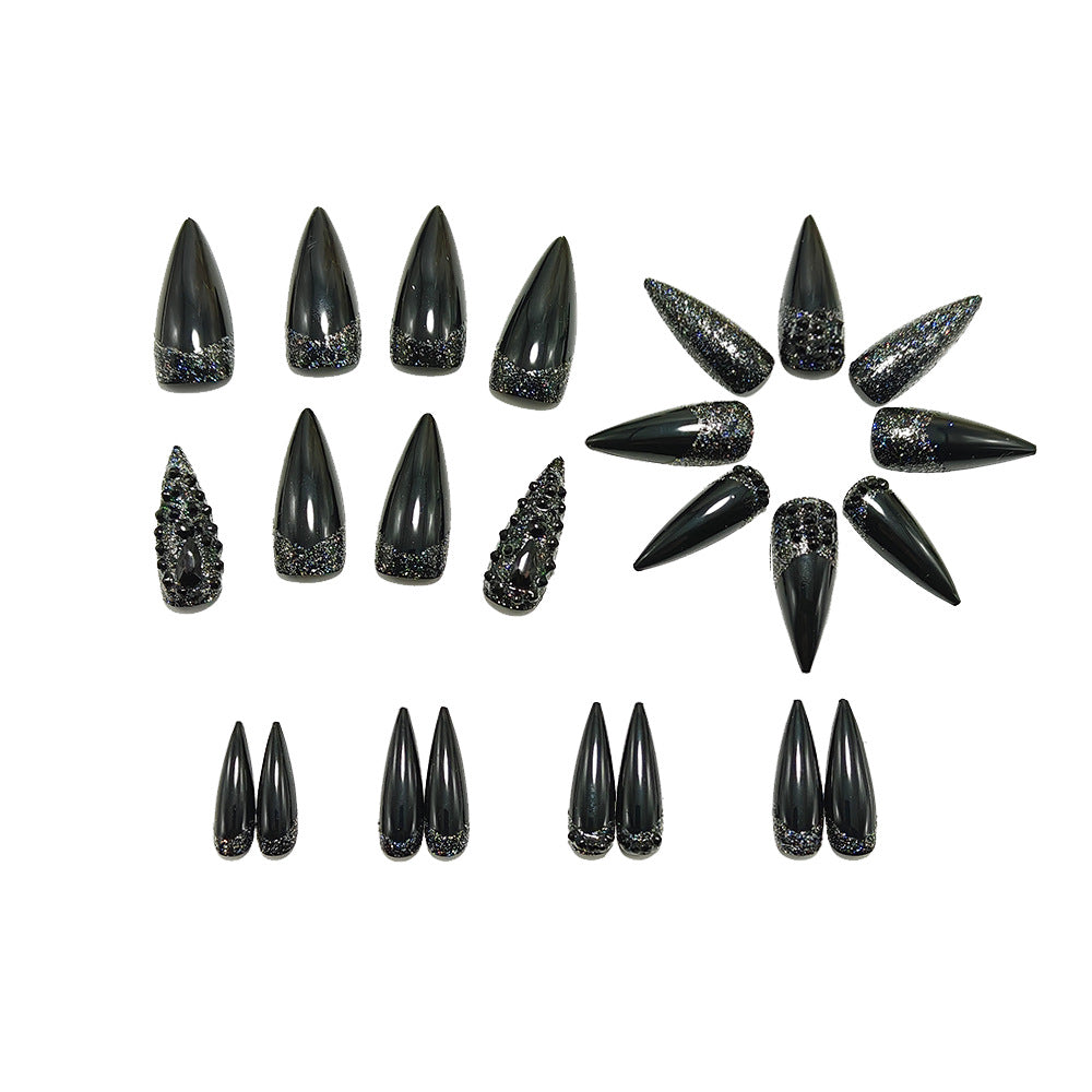 Artificial Nails in Elegant Stiletto Design with Sparkling Rhinestone Accents Stornfield