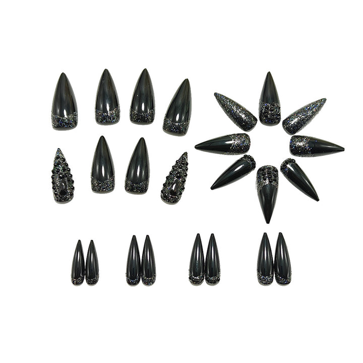 Artificial Nails in Elegant Stiletto Design with Sparkling Rhinestone Accents Stornfield