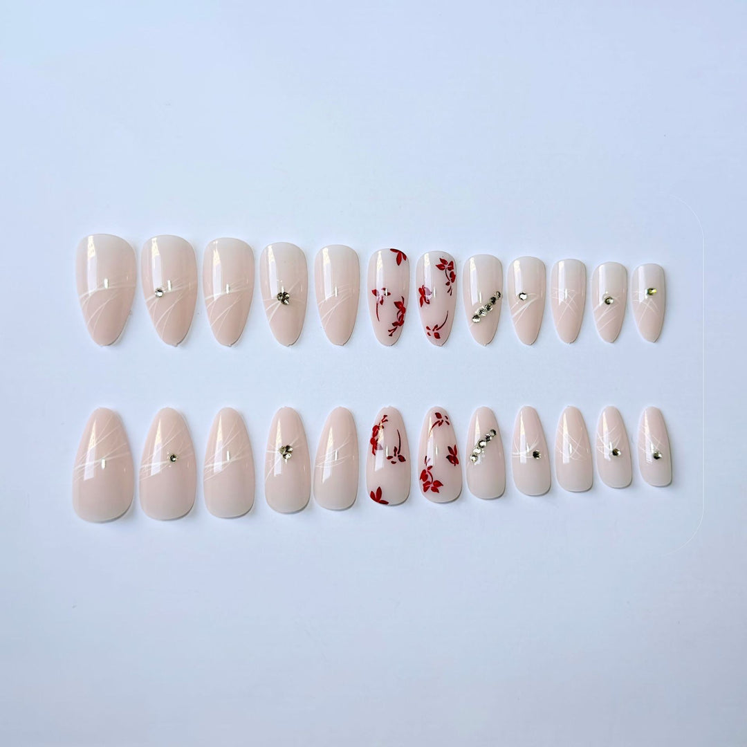 Elegant Floral Acrylic Nail Art Design