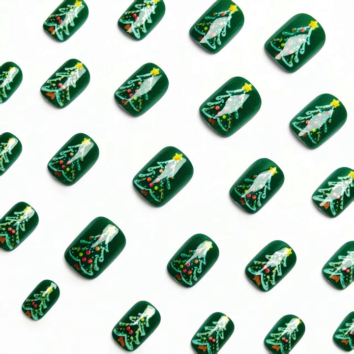 Festive artificial nails with Christmas tree design Stornfield