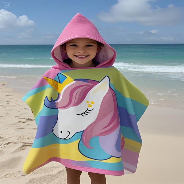 Kids' Fun Dinosaur-Themed Hooded Towel Poncho Stornfield