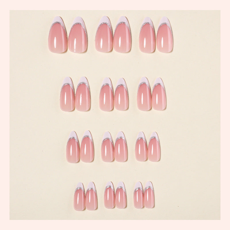 Artificial nail set with elegant glitter accents Stornfield