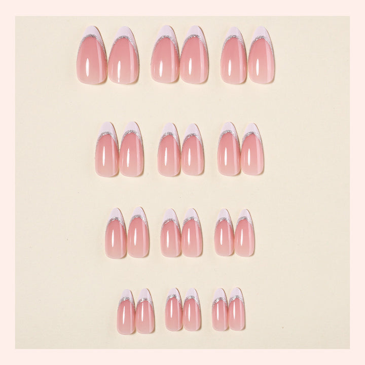 Artificial nail set with elegant glitter accents Stornfield