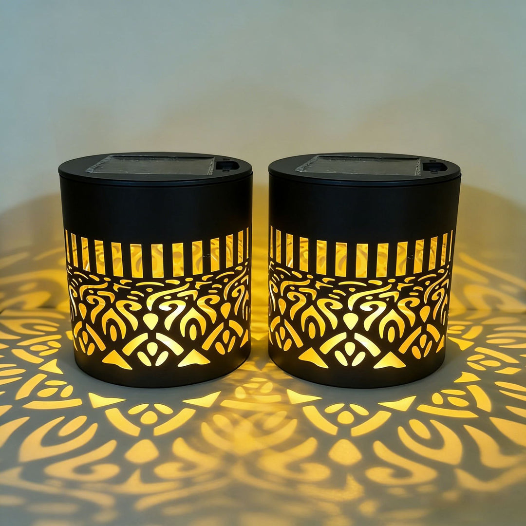 Solar Projection Garden Light With Decorative Floral Pattern And Dusk-To-Dawn Sensor Stornfield