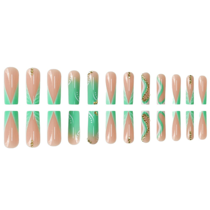 Decorative Press-On Nail Art Set with Rhinestone Accents Stornfield