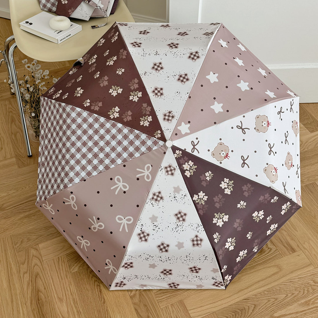 Women's Folding Umbrella with Exclusive Patchwork Design Stornfield