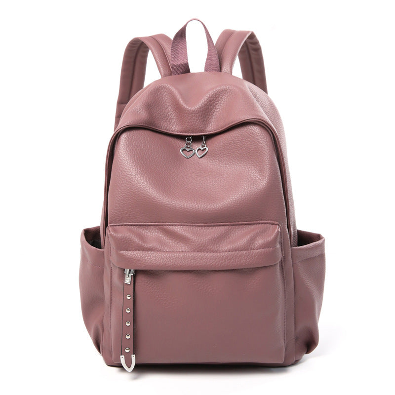 Contemporary Textured Leather School Backpack Stornfield