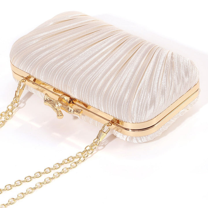 Pleated Metallic Evening Clutch