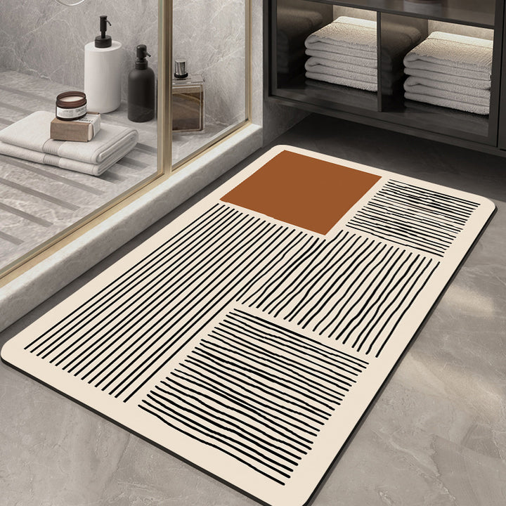 Textured Abstract Design Bath Mat Stornfield