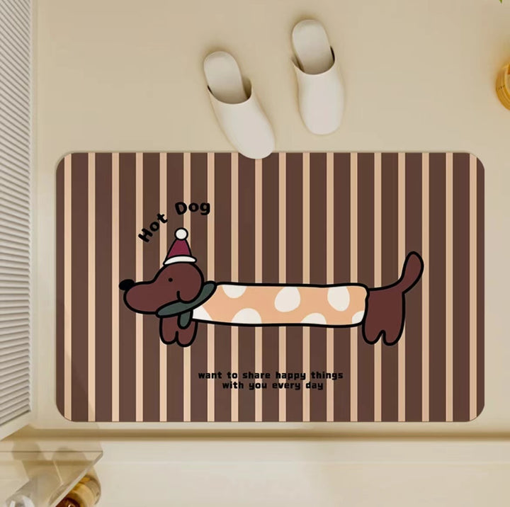 Cute Dog-Themed Bath Mat