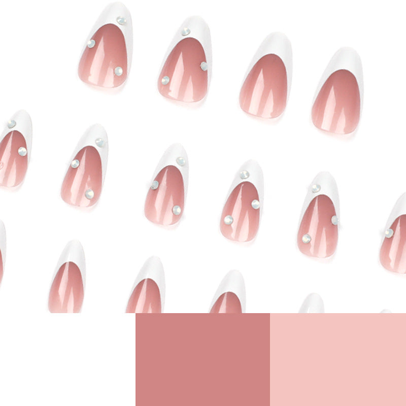 Elegant artificial nails with transparent design and pearlescent effects Stornfield