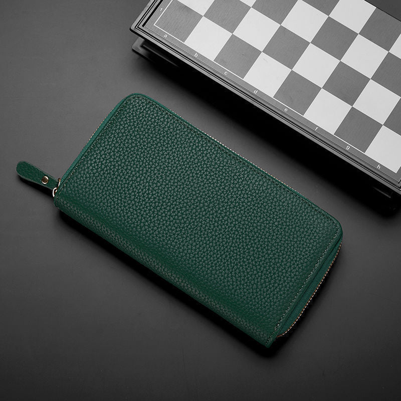 Textured Leather Zip-Around Wallet Stornfield
